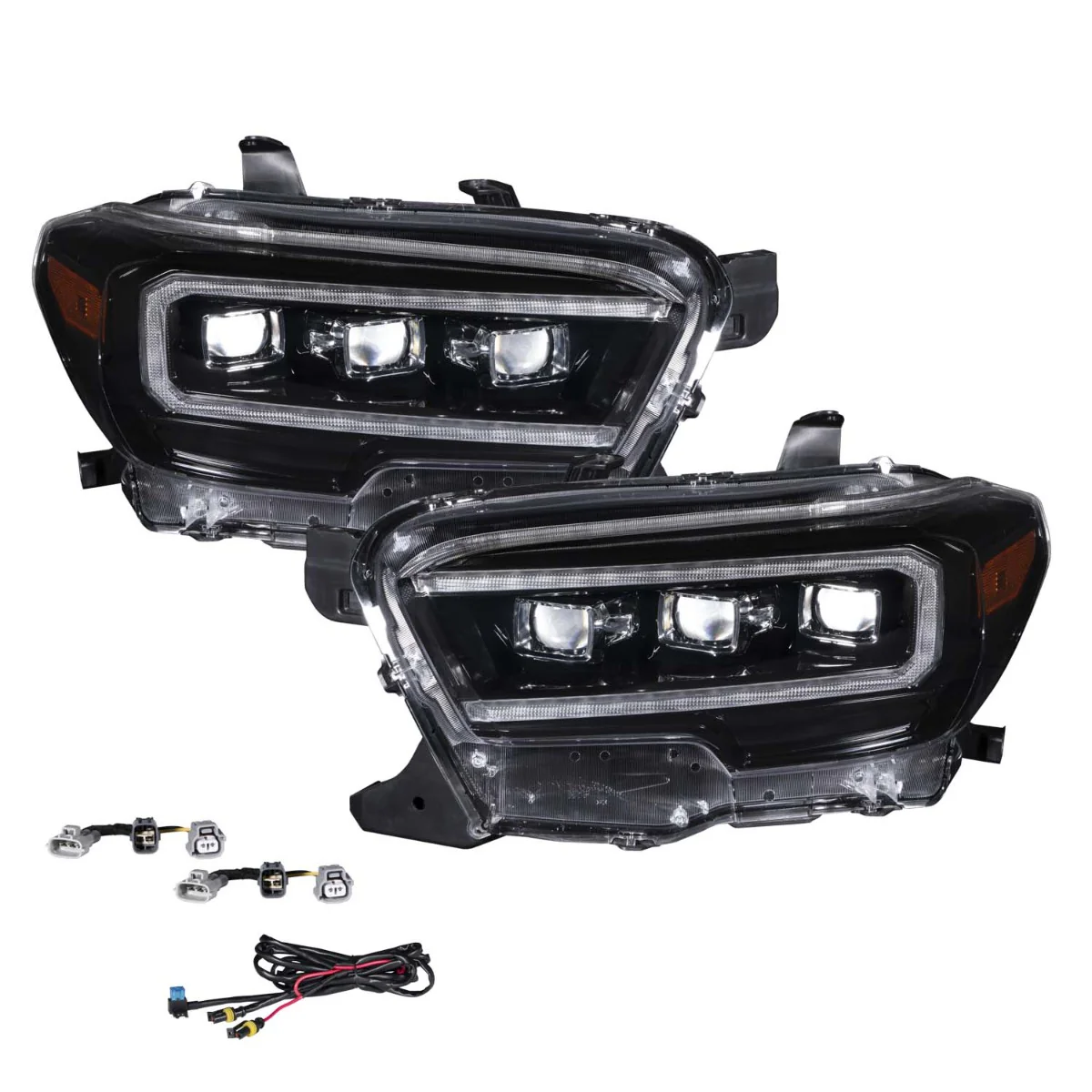 2016-2023 Toyota Tacoma Sequential LED Projector Headlights with Amber DRL Pair Form Lighting - Image 7