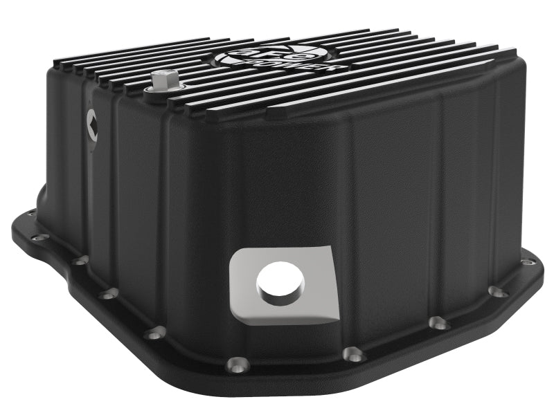 aFe POWER GM Diesel Trucks 01-10 V8-6.6L (td) Pro Series Engine Oil Pan Black w/ Machined Fins - Image 4