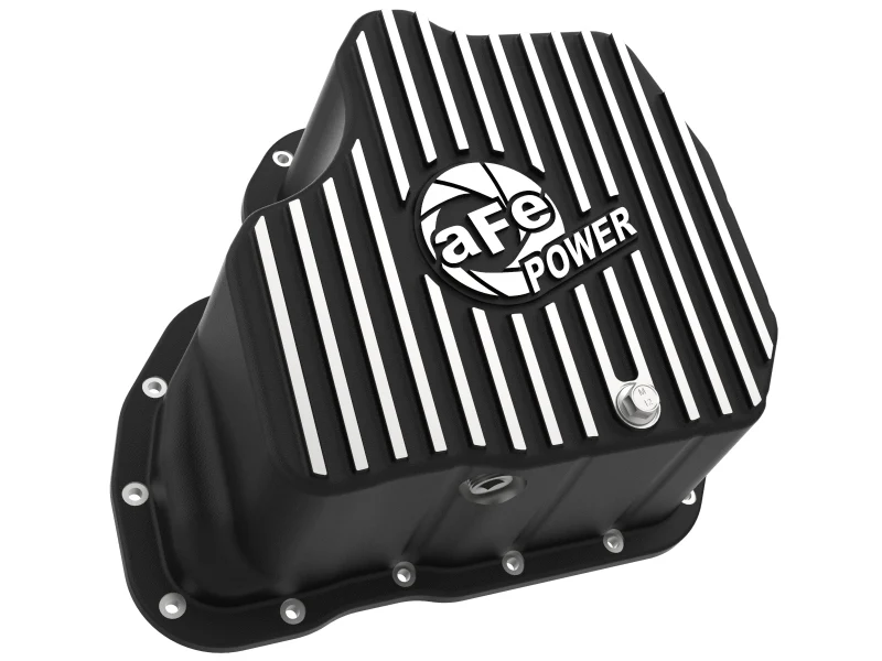 aFe POWER GM Diesel Trucks 01-10 V8-6.6L (td) Pro Series Engine Oil Pan Black w/ Machined Fins - Image 7