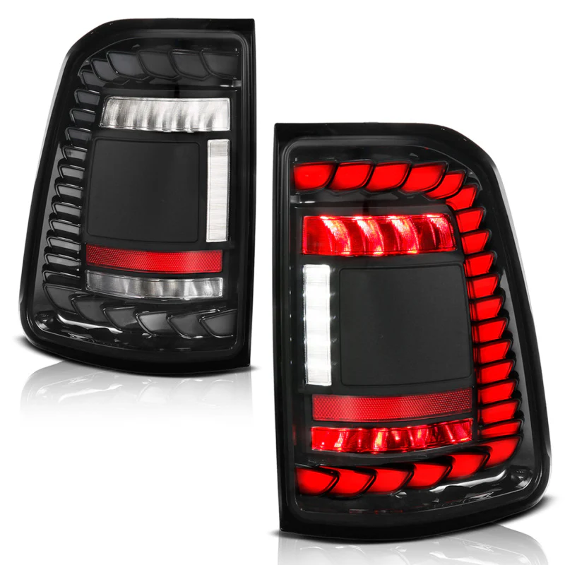 ANZO 19-24 RAM 1500 (Factory Halogen Models) Full LED Tail Lights SeqSig Black - Pair - Image 3