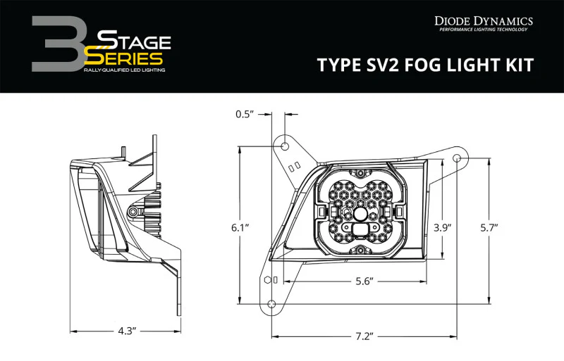 Diode Dynamics SS3 Pro Type SV2 Kit ABL - Yellow SAE Fog - Image 3