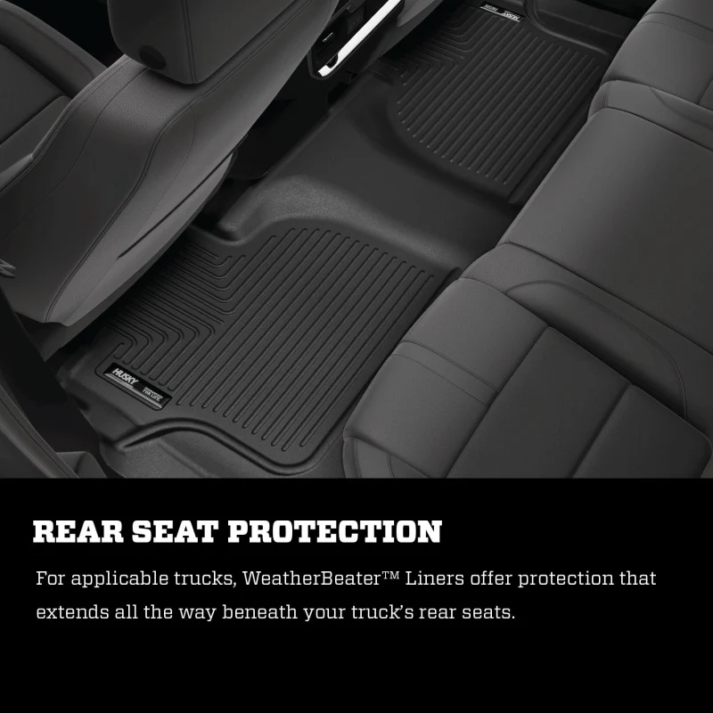Husky Liners 2025 RAM 1500 Quad Cab Weatherbeater Front & 2nd Seat Floorliner (3pc Set) - Blk - Image 4