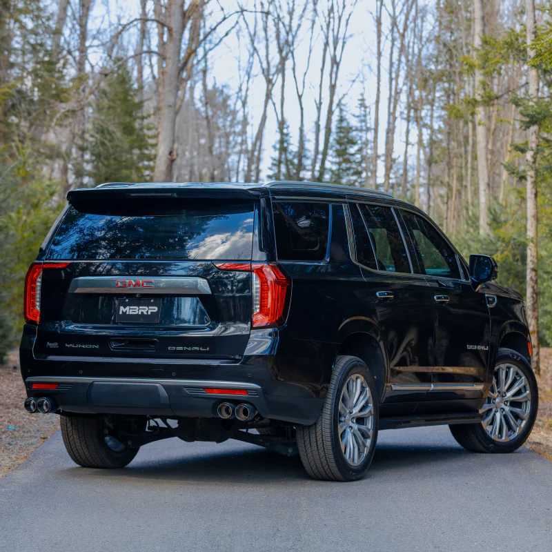 MBRP 2021+ Chevy Tahoe / GMC Yukon T304 SS 3in Cat-Back Dual Split Exhaust w/ Quad Carbon Fiber Tips - Image 4