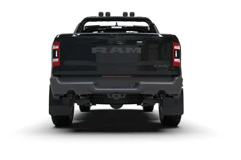 Rally Armor 21-25 Dodge Ram 1500 TRX Black UR Mud Flap - Metallic Black Logo - Image 4