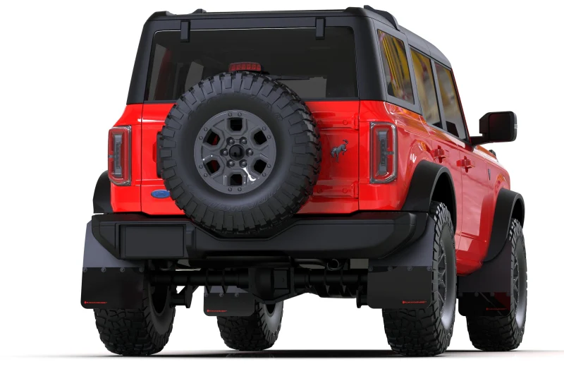 Rally Armor 21-25 Ford Bronco (Steel Bmpr + RB - NO Rptr/Sprt) Blk Mud Flap w/Met. Blk Logo - Image 3