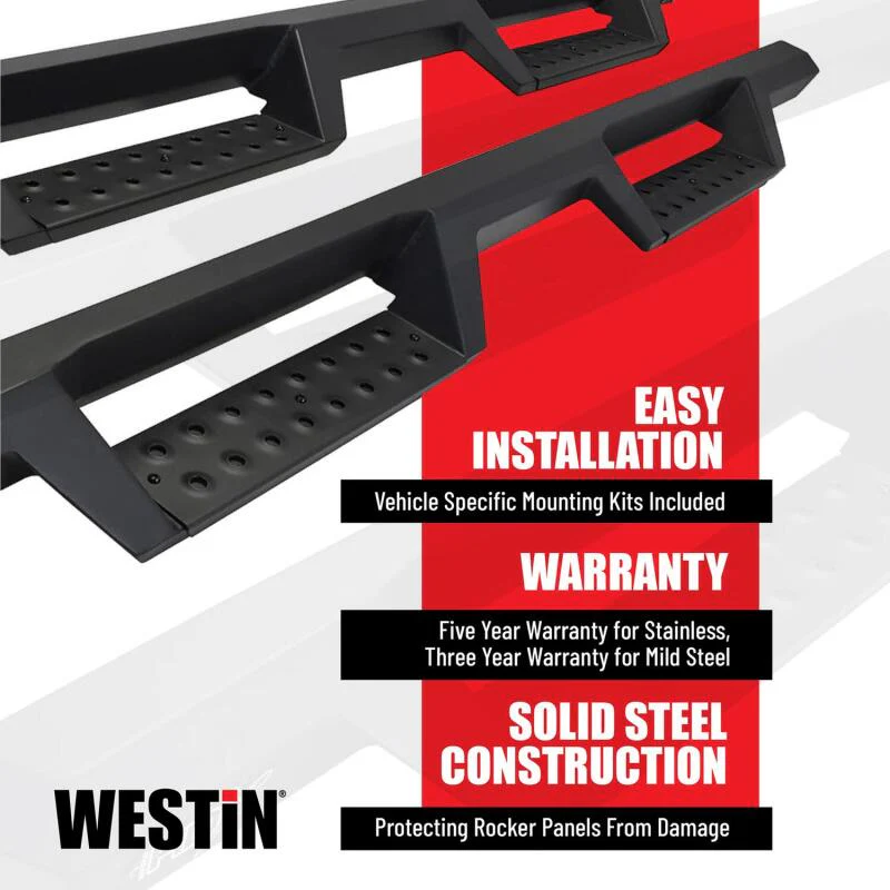 Westin 07-18 Jeep Wrangler JK 2dr. HDX Stainless Drop Nerf Step Bars - Tex. Blk - Image 3
